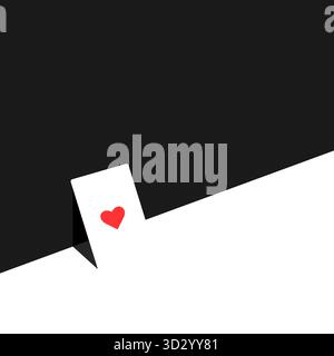 Minimalist playing card design. Hearts symbol on abstract background. Casino, gambling, poker, card game-related concept. Stock Vector
