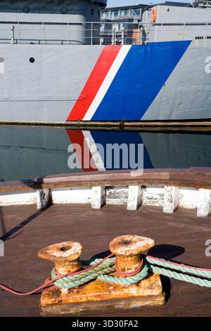 Odinn, a vessel from The Icelandic Coast Guard.  Odinn took part in all three cod-wars.  Now used as a museum display at Reykjavik Maritime Museum. Stock Photo