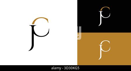 modern and Luxury JC logo design Stock Vector