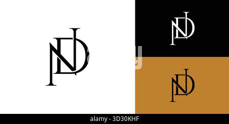 modern and Luxury ND logo design Stock Vector
