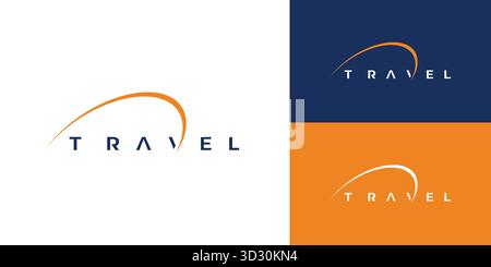 Modern and unique travel logo design Stock Vector