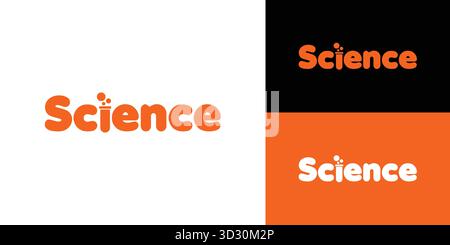 Fun and modern science logo design Stock Vector