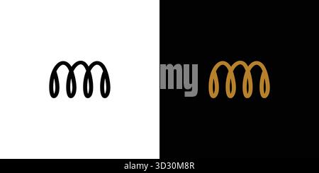 Modern and Unique letter MM initials logo design Stock Vector