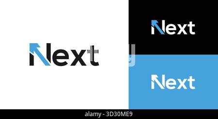 Modern and unique Next logo design Stock Vector