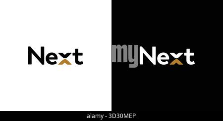 Unique and modern Next logo design Stock Vector