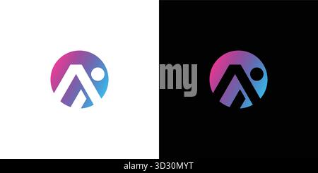 modern and professional AI logo design Stock Vector