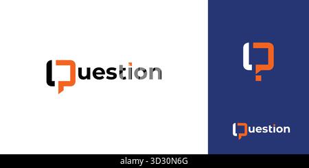 Unique and modern question logo design Stock Vector