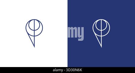 Simple and modern letter P initials logo design Stock Vector