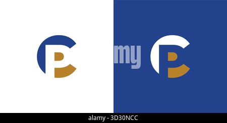 Modern and strong letter CP initials logo design Stock Vector