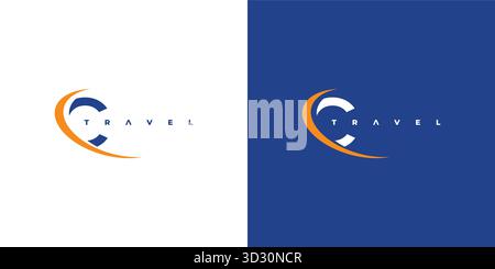 Modern and unique C  Travel logo design Stock Vector