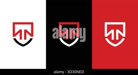 Modern and strong NN initial security logo design Stock Vector