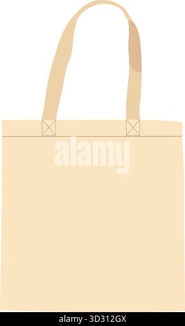 Blank tote bag mockup ready for branding, perfect for eco-friendly shopping, retail, and sustainable lifestyle concepts Stock Vector