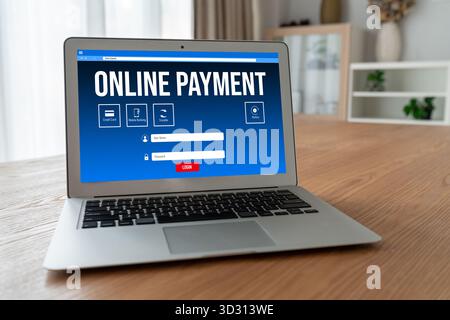 Online payment platform for modish money transfer on the internet netowrk Stock Photo