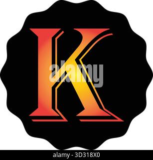 Gradient Letter K Vector | Modern Alphabet Design on Transparent Background. Perfect for branding, logos, initials, posters, and creative alphabet. Stock Vector