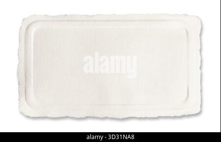 Horizontal rectangular piece light-colored textured cardboard with  rounded-corner border.  Material appears cream color giving vintage. edges paper i Stock Photo