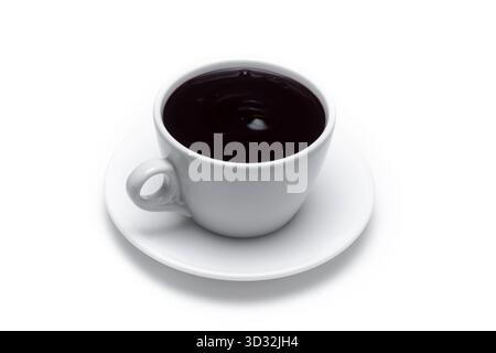 White cup of hot chocolate isolated on white background Stock Photo