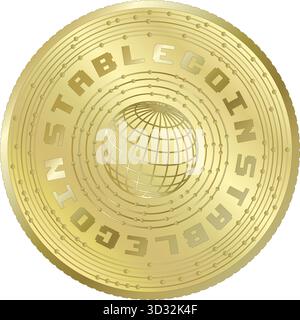 Stablecoins fantasy token symbol, isolated vector illustration on the white background Stock Vector
