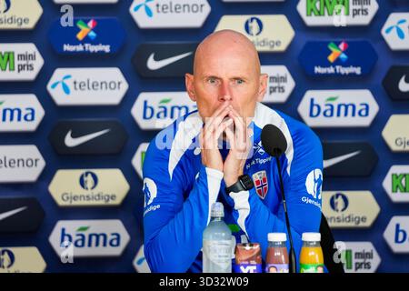 Oslo, Norway. 3 Nov, 2025. Oslo 20251103. National team manager Ståle Solbakken presents the squad for the men's national team's final matches in the World Cup qualifiers. The matches will be played against Estonia on November 13 and Italy on November 16. Photo: Gorm Kallestad / NTB   This text is auto translated Credit: NTB/Alamy Live News Stock Photo