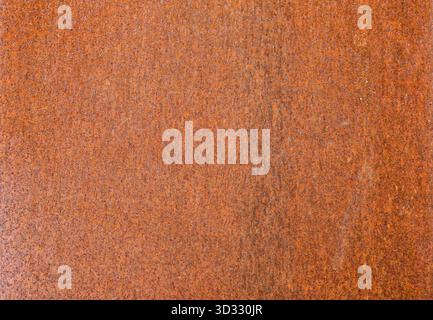 Rusted metal plate as texture or background. Space for text. Stock Photo