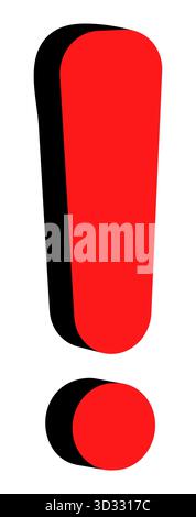 Bold red exclamation and question marks on white background Stock Vector