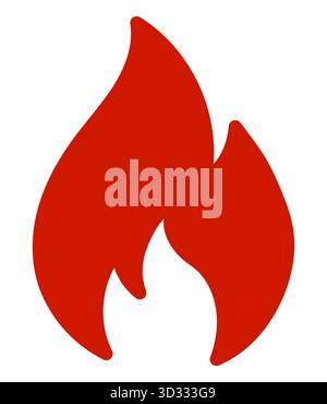 Fiery red flame symbol for energy and heat concepts Stock Vector