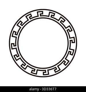 Elegant greek key design circular frame for art and decoration Stock Vector