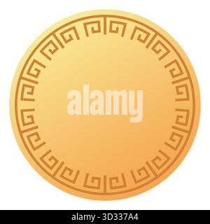 Decorative circular frame with greek key design for elegant borders Stock Vector