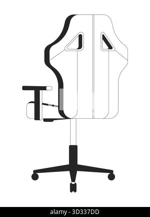 Ergonomic gaming office chair 2D line object Stock Vector