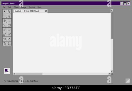 Retro graphic editor user interface with toolbar and menu options Stock Vector