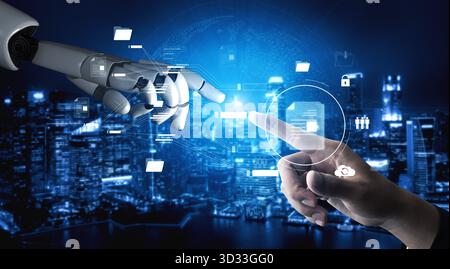 AI organizing document system, streamlining file access, automating document flow, and managing secure digital content through intelligent file Stock Photo