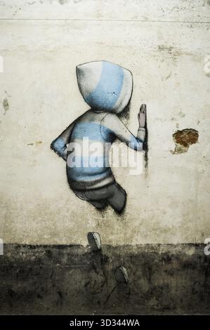 Street art, graffiti, MAUSA VAUBAN, Museum of Urban Art and Street Art, Vauban Fortress Neuf-Brisach, UNESCO World Heritage Site, Haut-Rhin Department Stock Photo