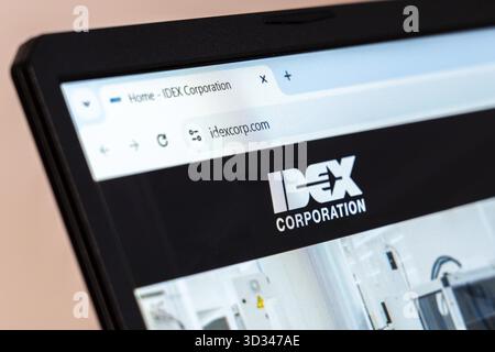 New York, USA - January 19, 2025: IDEX Corporation website showcasing advanced engineering solutions and industrial technologies Stock Photo