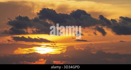 Dramatics red sunset or sunrise sky for background Stock Photo