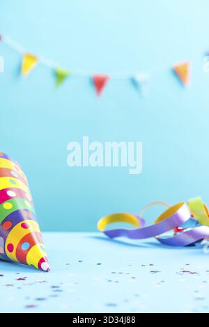 Colorful celebration mockup, birthday card template Stock Photo