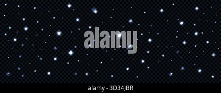 Glowing stars with blue light halo effects isolated on transparent backdrop Stock Vector