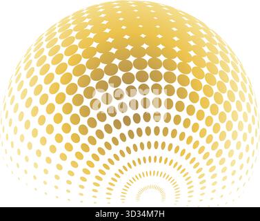 Contemporary set of halftone rounded 3d figures. Stock Vector