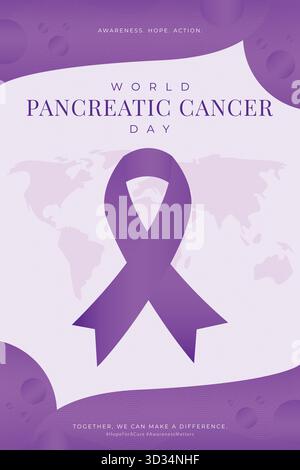 World pancreatic cancer awareness month banner design in white ...