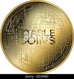 Stablecoins fantasy token symbol, isolated vector illustration on the white background Stock Vector