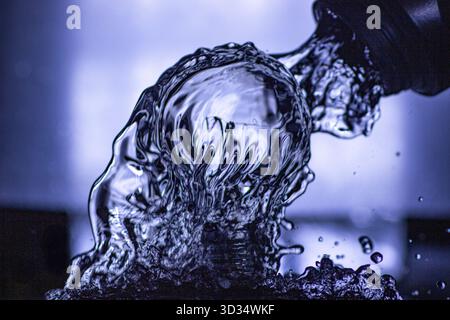 Abstract Water Splash Macro in Blue Stock Photo