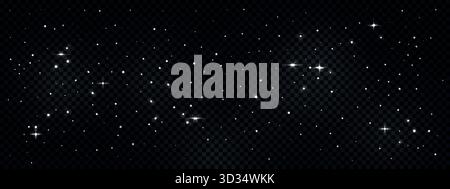 Glowing night sky space isolated on transparent backdrop Stock Vector