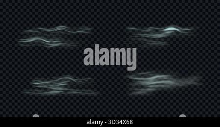 Realistic water surface texture. Wavy ripple background isolated on transparent backdrop Stock Vector