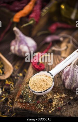 Dried ginger powder on spoon Stock Photo