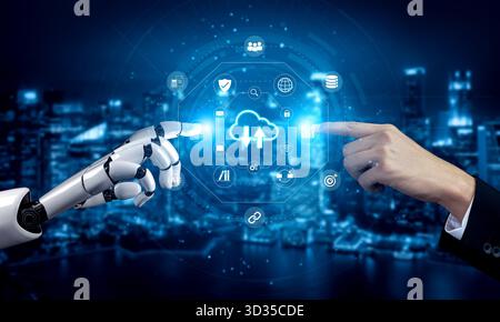 Artificial intelligence supports cloud storage and digital file management to enhance security and collaboration Parse Stock Photo