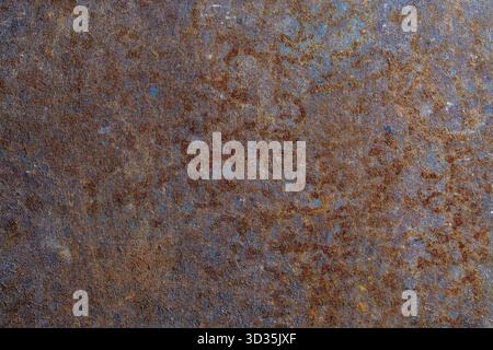 Grunge rusted metal texture, rust and oxidized metal background, close up, top view. Old metal iron panel Stock Photo