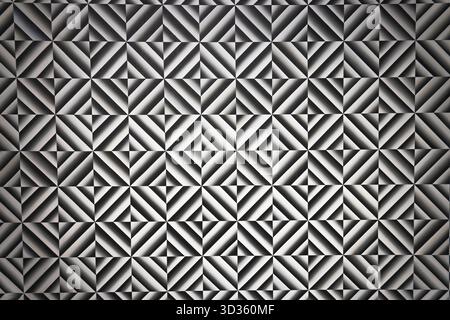 Hypnotic Black and White Geometric Diamond Pattern Optical Illusion Background Stock Photo