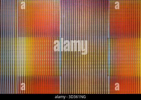 Colorful Optical Illusion Grid Background - Vibrant Gradient Op Art Texture Stock Photo