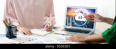Cloud computing software for brisk remote work and personal data storage Stock Photo