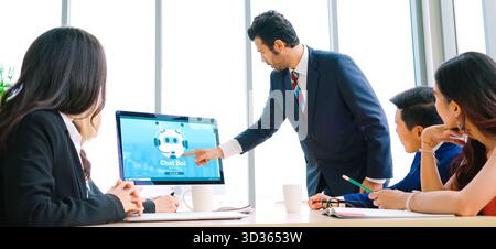 Chatbot software application for modish online business that automatically reply to customer questions Stock Photo