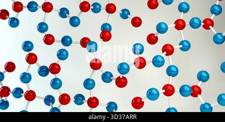 Abstract Molecules Design Background in Blue and Red Stock Photo