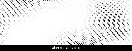 Concentric dotted noise gradient texture. Radial halftone grain background. Comic pop art backdrop for poster, banner, cover, print. Grunge fading overlay wallpaper. Vector cartoon grid patern texure Stock Vector